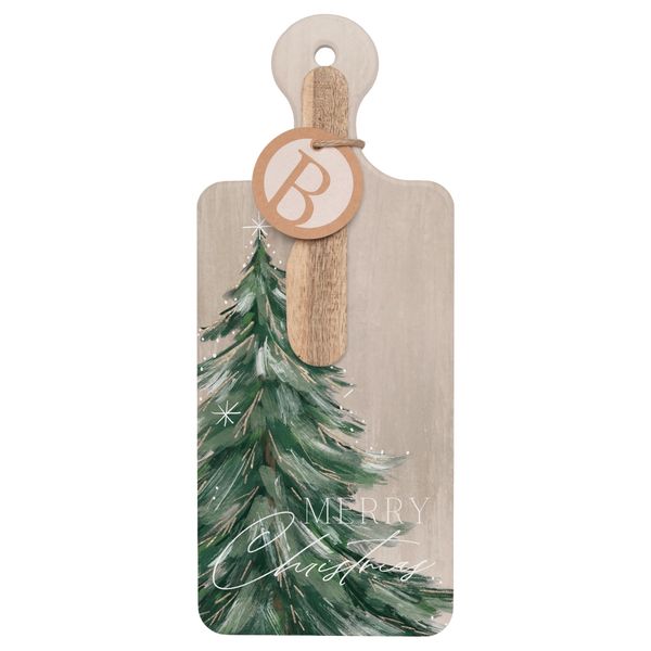 Christmas Gilded Painterly Tree Cheese Charcuterie Board & Spreader Set J. Schrecker Jewelry Hopkinsville, KY