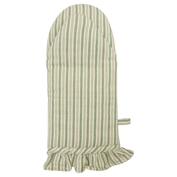 Green Stripe on Ivory Oven Mitt Tea Towel Two-Piece Set J. Schrecker Jewelry Hopkinsville, KY