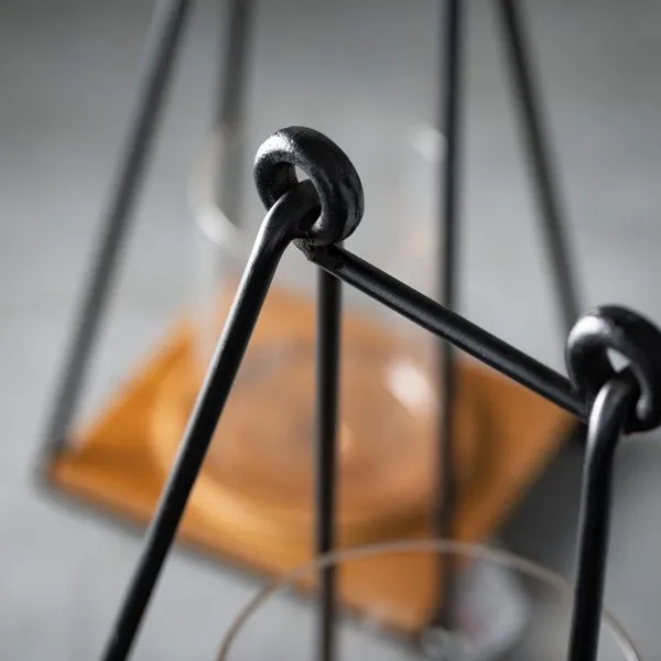 Small Triangular Black Wire Frame Lantern with Clear Glass Shade Image 3 J. Schrecker Jewelry Hopkinsville, KY