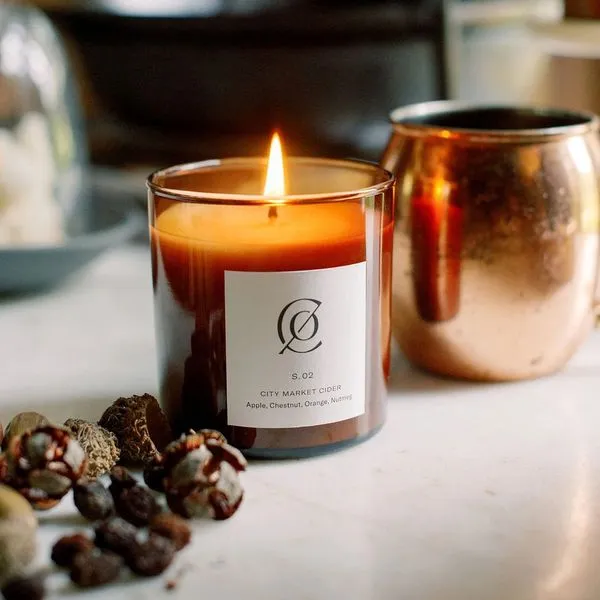No. S-02 City Market Cider Ounce Small Batch Hand Poured Soy Wax Candle by Charleston Candle Company J. Schrecker Jewelry Hopkinsville, KY