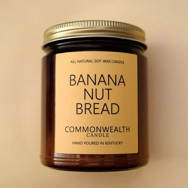 Commonwealth Candle Banana Nut Bread 8 Ounce Soy Wax Candle J. Schrecker Jewelry Hopkinsville, KY