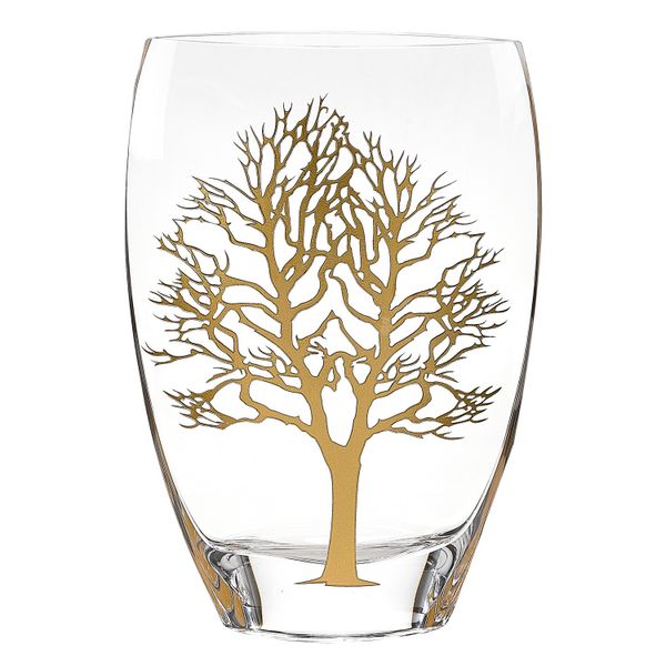 Gold Tree of Life Crystal Vase, 11 Inch J. Schrecker Jewelry Hopkinsville, KY