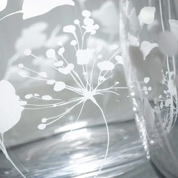 Small Etched Clear Glass Vase with Botanical Design Image 4 J. Schrecker Jewelry Hopkinsville, KY