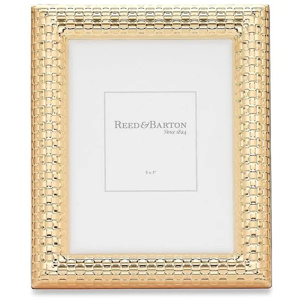 Reed & Barton Watchband Goldtone Frame for 5 by 7 Inch Photo J. Schrecker Jewelry Hopkinsville, KY
