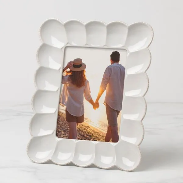 Lenox French Perle White Scallop Frame for 5 by 7 Photo J. Schrecker Jewelry Hopkinsville, KY
