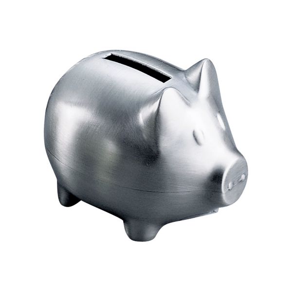 Small Piggy Bank in a Brushed Pewter Finish J. Schrecker Jewelry Hopkinsville, KY
