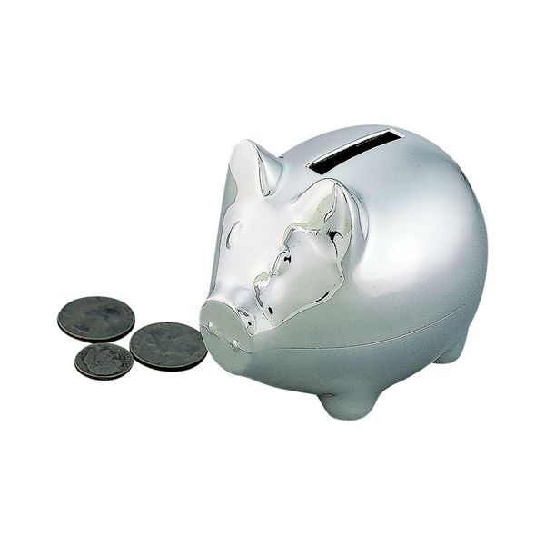 Small Nickel Plated Piggy Bank with Polished Finish J. Schrecker Jewelry Hopkinsville, KY