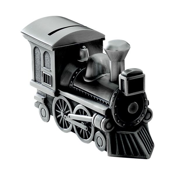 Train Engine Bank in Brushed Pewter Finish Image 2 J. Schrecker Jewelry Hopkinsville, KY