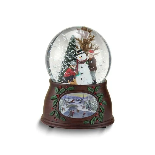 Musical Snow Globe with Children Building Snowman J. Schrecker Jewelry Hopkinsville, KY