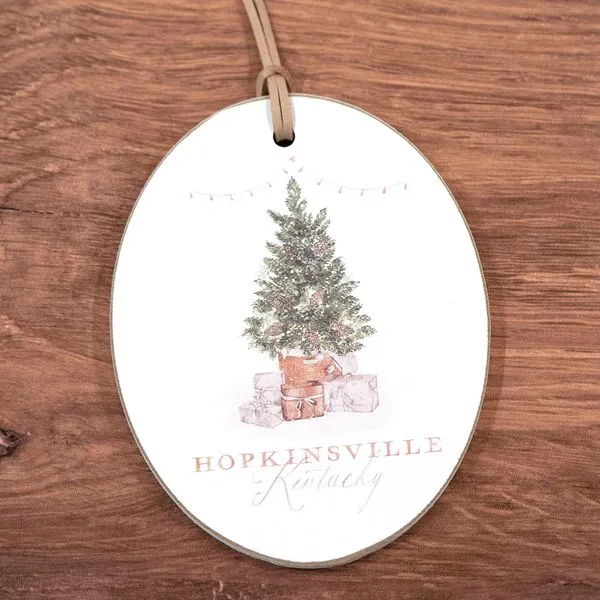Hopkinsville Kentucky Oval Wooden Ornament J. Schrecker Jewelry Hopkinsville, KY