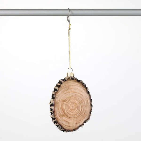Glass Rustic Horse on Wood Grain with Evergreen and Berries Ornament Image 3 J. Schrecker Jewelry Hopkinsville, KY