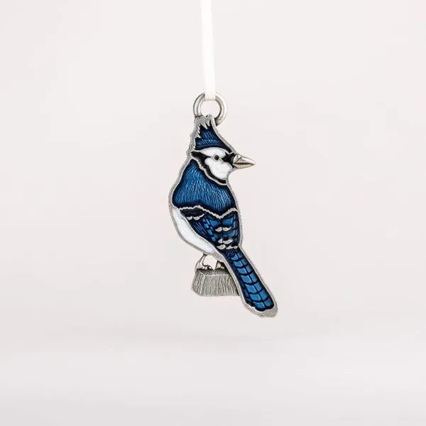 Danforth Blue Jay Enamel Ornament J. Schrecker Jewelry Hopkinsville, KY