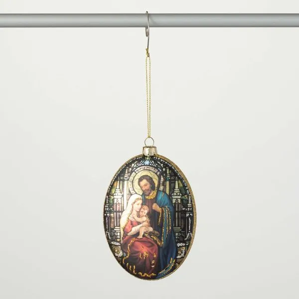 Glass Oval Nativity Ornament J. Schrecker Jewelry Hopkinsville, KY