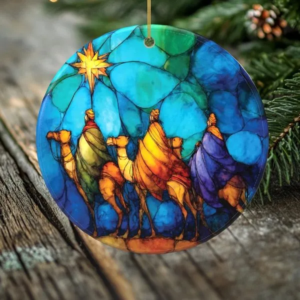 Journey of the Magi Stained Glass Look Porcelain Ornament J. Schrecker Jewelry Hopkinsville, KY