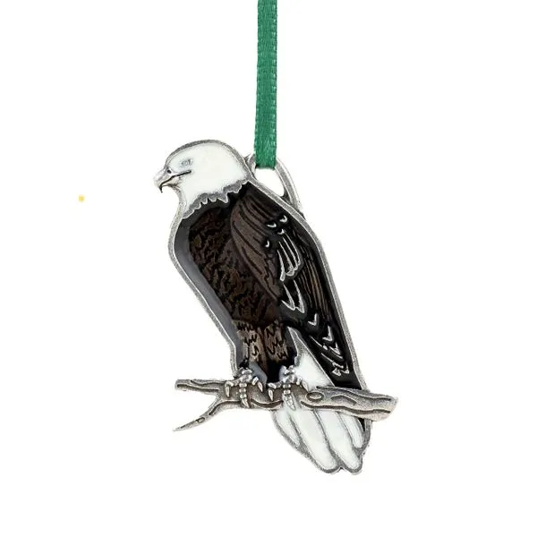 Pewter Bald Eagle Ornament with Enamel J. Schrecker Jewelry Hopkinsville, KY