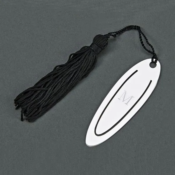Oval Engravable Bookmark wit Black Tassel J. Schrecker Jewelry Hopkinsville, KY