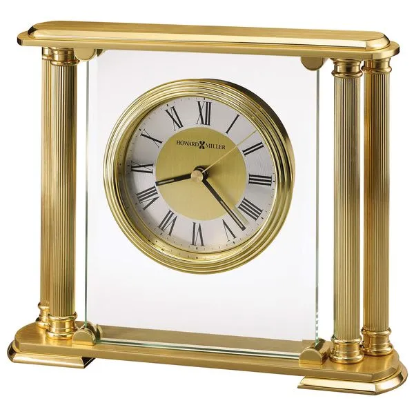 Howard Miller Athens Brass and Glass Table Clock J. Schrecker Jewelry Hopkinsville, KY