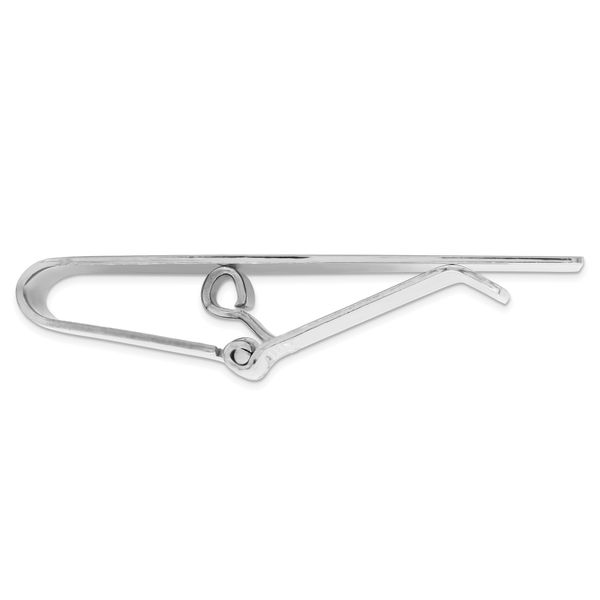 Rhodium Plated Polished Line Pattern Hinged Money Clip Image 2 J. Schrecker Jewelry Hopkinsville, KY