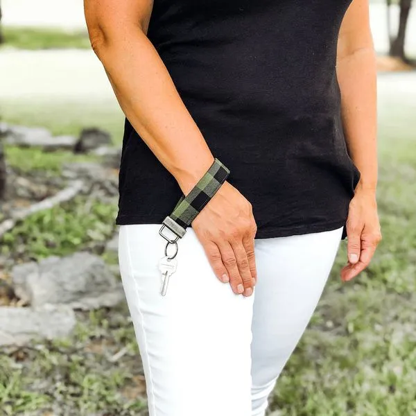 Green & Black Buffalo Check Regular Fobskey Wristlet Key Ring Image 2 J. Schrecker Jewelry Hopkinsville, KY