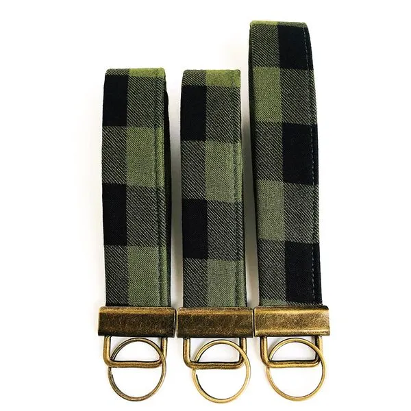 Green & Black Buffalo Check Regular Fobskey Wristlet Key Ring Image 3 J. Schrecker Jewelry Hopkinsville, KY