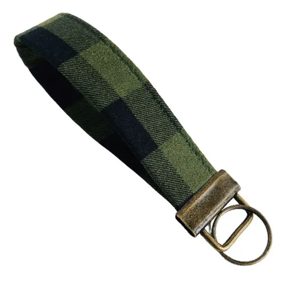 Green & Black Buffalo Check Regular Fobskey Wristlet Key Ring J. Schrecker Jewelry Hopkinsville, KY