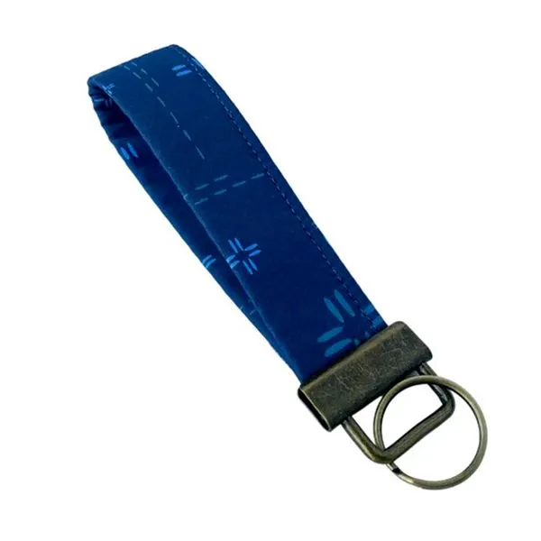 Blue Deco-Stitch Print Regular Fobskey Wristlet Key Ring J. Schrecker Jewelry Hopkinsville, KY