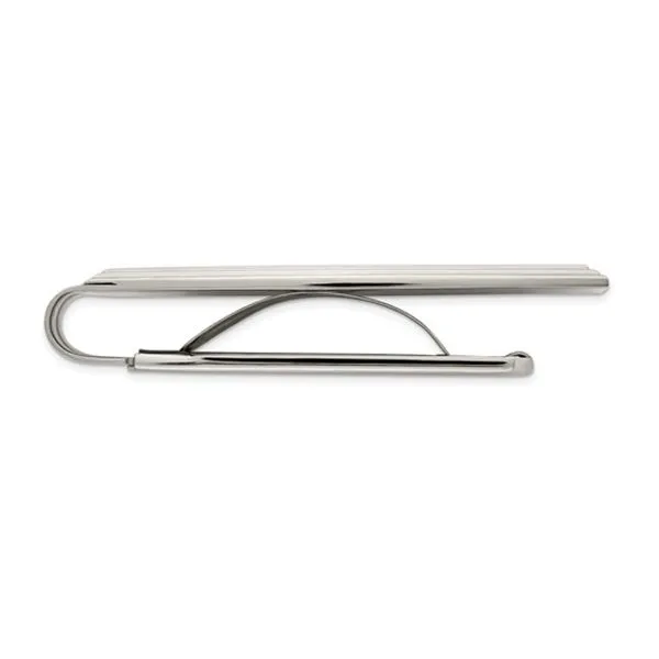 Stainless Steel Money Clip with Brushed Finish and Polished Edge Image 2 J. Schrecker Jewelry Hopkinsville, KY