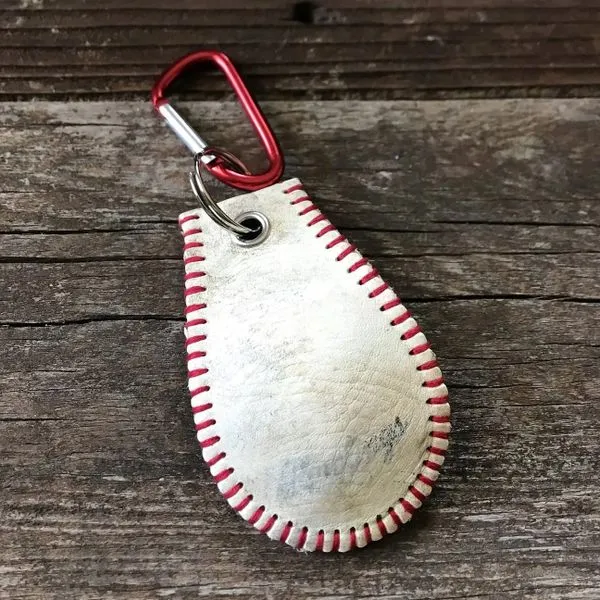 Used Game Baseball Leather Key Ring J. Schrecker Jewelry Hopkinsville, KY