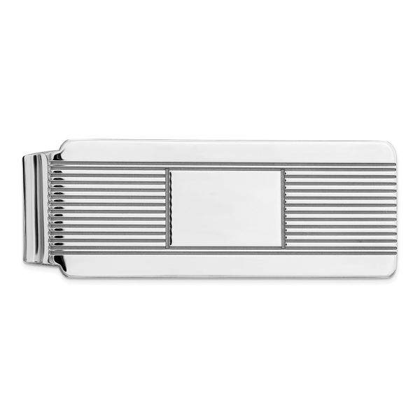 Sterling Silver Engravable Pinstripe Design Money Clip J. Schrecker Jewelry Hopkinsville, KY