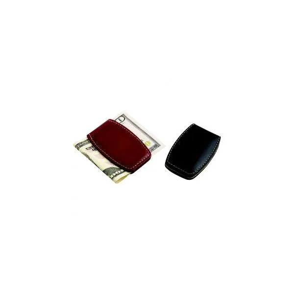 Black Leather Money Clip with Magnetic Closure Image 2 J. Schrecker Jewelry Hopkinsville, KY