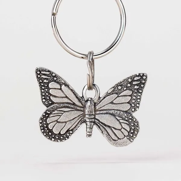 Danforth Pewter Blue Butterfly Key Ring Image 2 J. Schrecker Jewelry Hopkinsville, KY
