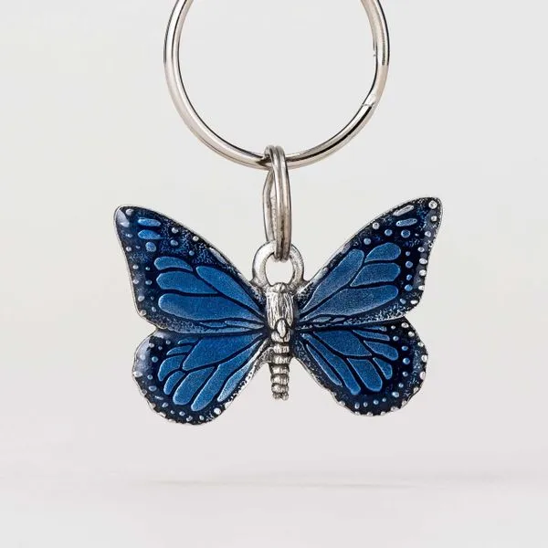 Danforth Pewter Blue Butterfly Key Ring J. Schrecker Jewelry Hopkinsville, KY