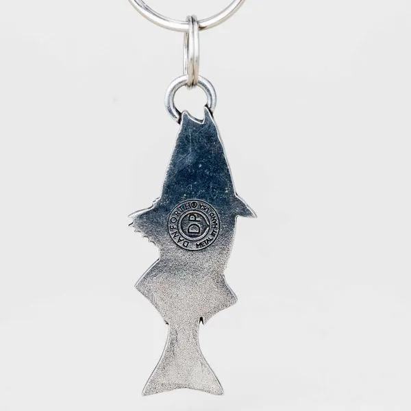 Danforth Pewter Striped Bass Key Ring with Blue Enamel Image 2 J. Schrecker Jewelry Hopkinsville, KY