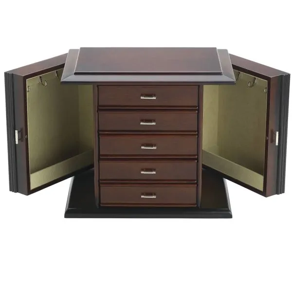 Reed & Barton Dark Mahogany Diva Jewelry Chest with Pale Aloe Interior J. Schrecker Jewelry Hopkinsville, KY