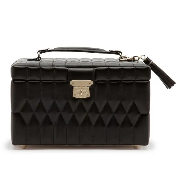 WOLF Caroline Medium Jewelry Case in Black Leather J. Schrecker Jewelry Hopkinsville, KY