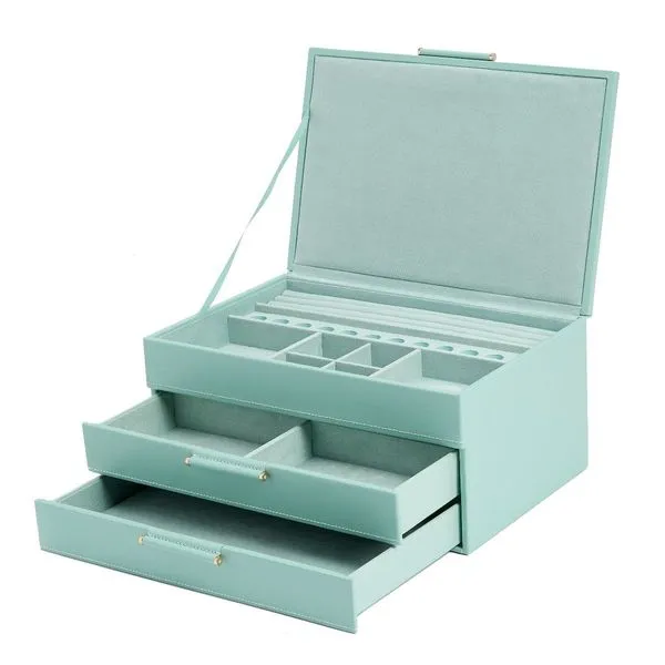 WOLF Sophia Jewelry Case in Jade Genuine Leather with Drawers Image 3 J. Schrecker Jewelry Hopkinsville, KY