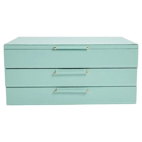WOLF Sophia Jewelry Case in Jade Genuine Leather with Drawers J. Schrecker Jewelry Hopkinsville, KY