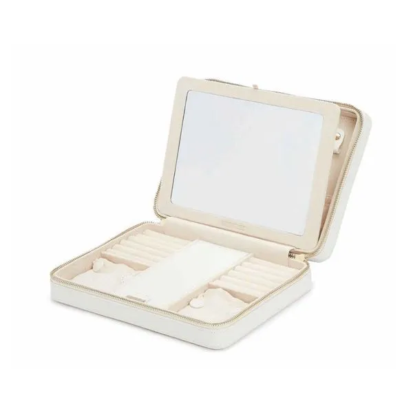 WOLF Maria Large Zip Case in White Leather Image 4 J. Schrecker Jewelry Hopkinsville, KY