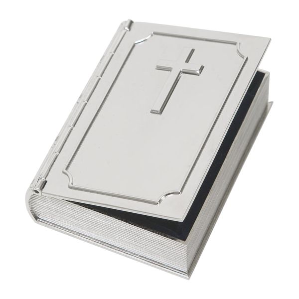 Book Shaped Box with Cross On Cover J. Schrecker Jewelry Hopkinsville, KY