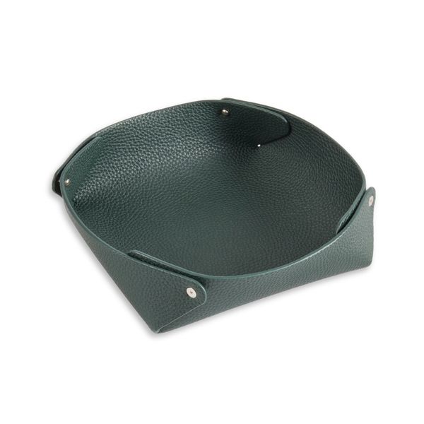 Green Grain Textured Leather Catch-All Valet Tray J. Schrecker Jewelry Hopkinsville, KY