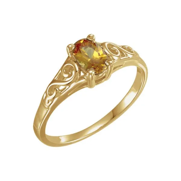 November Imitation Citrine Birthstone Teen Ring in Yellow Gold J. Schrecker Jewelry Hopkinsville, KY