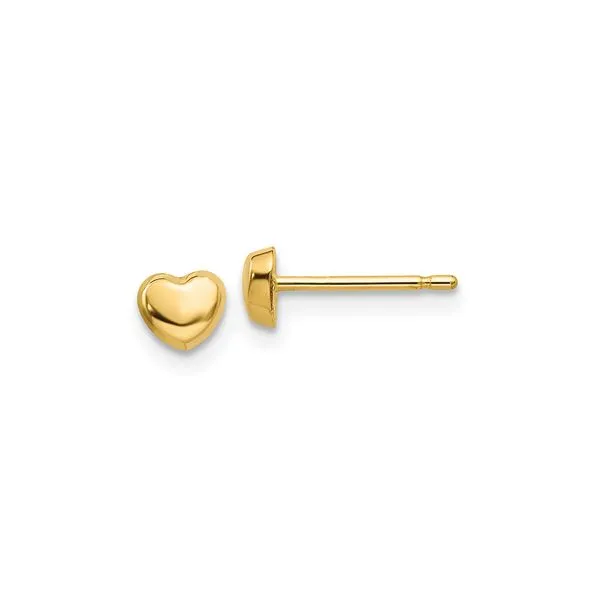 Yellow Gold Polished Heart Stud Earrings J. Schrecker Jewelry Hopkinsville, KY