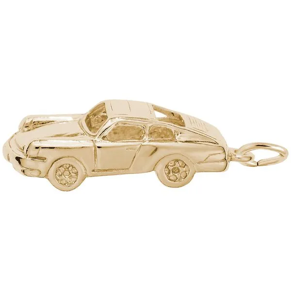 Gold Plated Sterling Silver Three Dimensional 911 Coupe German Sports Car Charm J. Schrecker Jewelry Hopkinsville, KY