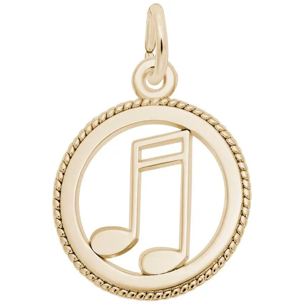 Yellow Gold Music Notes in Circle Charm J. Schrecker Jewelry Hopkinsville, KY