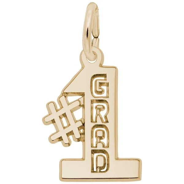 Yellow Gold Number One Grad Charm J. Schrecker Jewelry Hopkinsville, KY