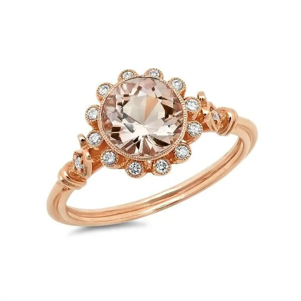 Vintage Design Morganite Ring J. Thomas Jewelers Rochester Hills, MI