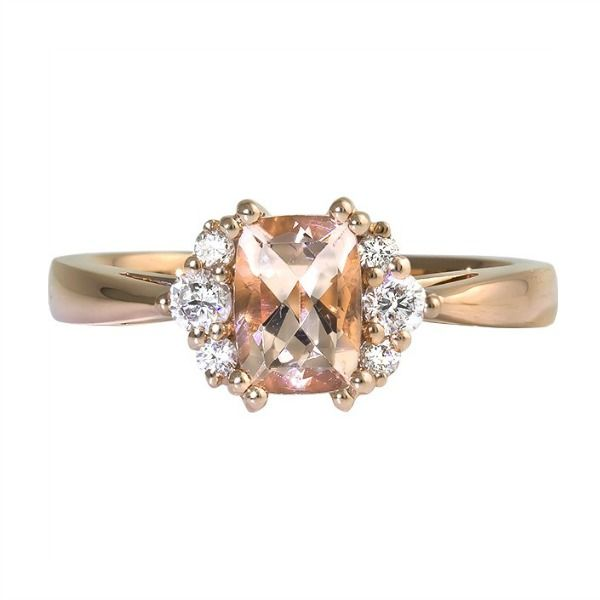 Cushion Morganite Rose Gold Ring J. Thomas Jewelers Rochester Hills, MI