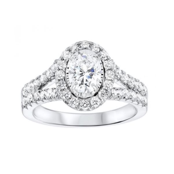 1.50 Carat Oval Diamond Halo Ring J. Thomas Jewelers Rochester Hills, MI