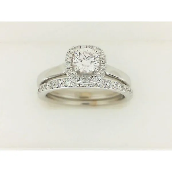 14 Karat White Gold Engagement and Wedding Band Set J. Thomas Jewelers Rochester Hills, MI