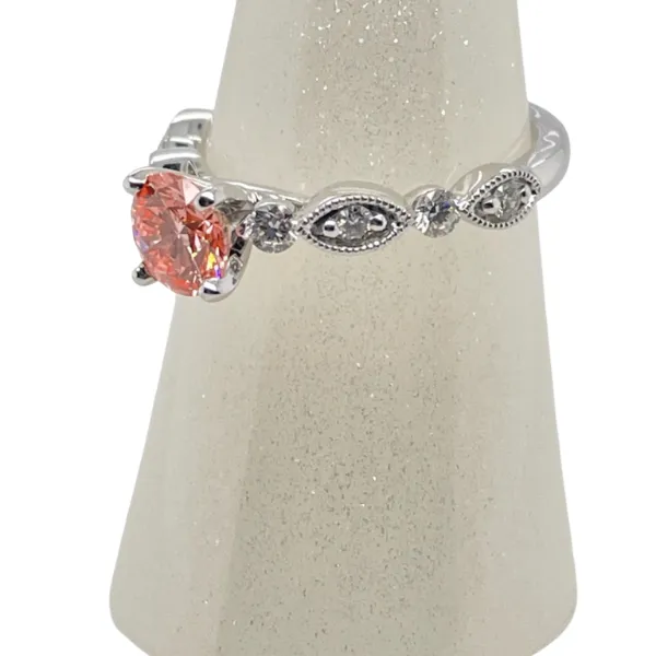 Vivid Pink Diamond Ring Image 2 J. Thomas Jewelers Rochester Hills, MI